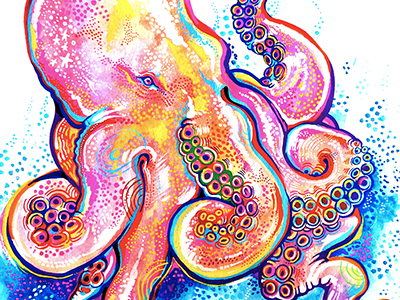 Octopus aquatic art artwork colorful drawing illustration nautical ocean octopus sketchbook tentacles