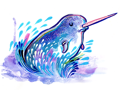 Narwhal animals art illustration narwhal painting watercolor