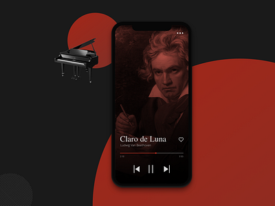 DailyUi#9 app beethoven classic music dailyui dailyui009 music music app music player player