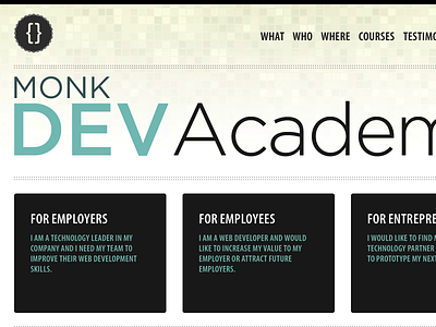 Monk Dev Academy clean responsive