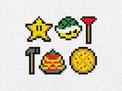 Mario Icons icons illustration mario pixel art vector