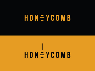 Honeycomb Logotype bee branding logo typography