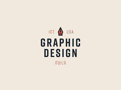 Graphic Design Guild Badge badge branding icon modern retro typography wichita state university