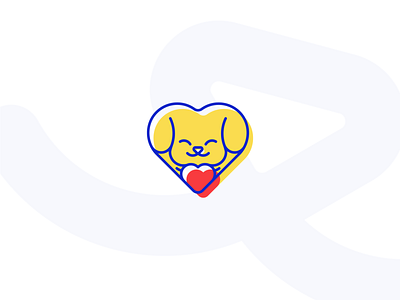 Dog + Love adobe illustrator bright design dog flat fun heart icon logo love pet vector