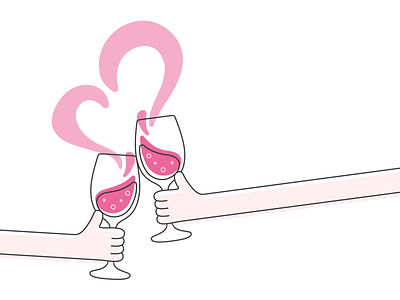 Cheers~ adobe illustrator cheers design dribbble flat fun illustration line vector wine