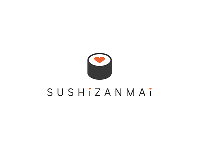 Sushi Zanmai adobe illustrator branding challenge design flat heart icon identity logo logo challenge logo design simple sushi vector