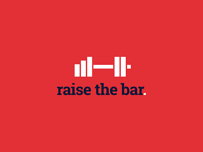 Raise the Bar adobe illustrator bar barbell branding challenge chart design fitness flat growth gym icon identity logo logo challenge logo design simple vector