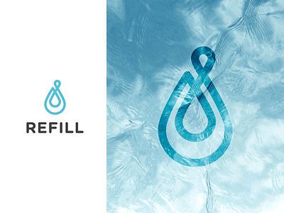 Refill adobe illustrator branding challenge design drop flat icon identity logo logo challenge logo design loop refill simple smooth vector water