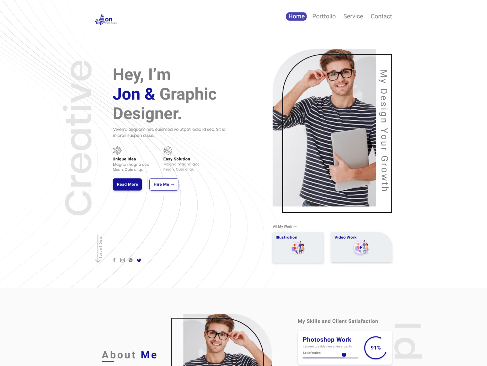 Personal Profile Template by Joynab Talucder on Dribbble