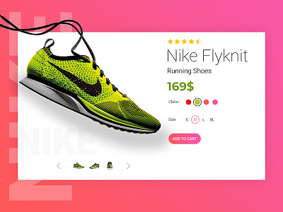 Nike Product clean e-commerce flat grid layout marketing mockup nike product typography ui