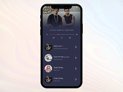 Music Player App concept app concept design listen material music quick slide ui ux