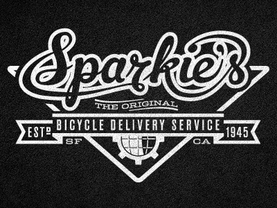 Sparkies bikes poster screen print typography