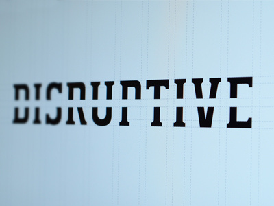 Disruptive identity logo serif type