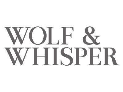 Wolf And Whisper fun logo typography