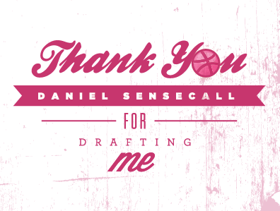 A Thank You. banner pink texture typography vintage