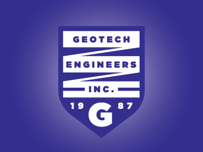Geotech Logo blue crest engineering geotechnical gotham gradient shield typography