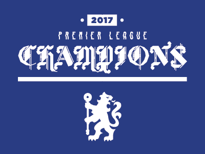 CFC 2017 PL CHAMPS blue champions coyb ktbffh premier league typography white