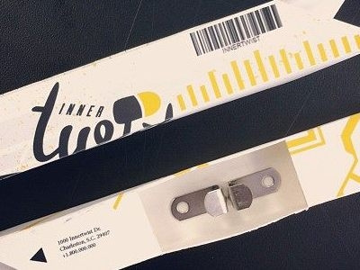 Innertwist Package barcode black gray innertwist metalhooks package script type yellow