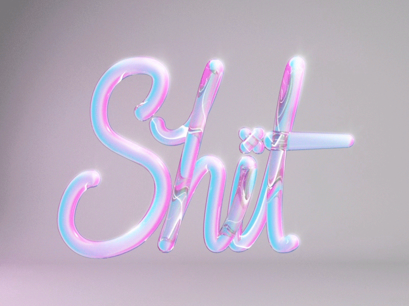 Shity c4d mood neon type typography
