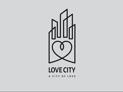 love city presentation building city construction eyecatching flat flat logo logo love minimalist real estate reliable trust