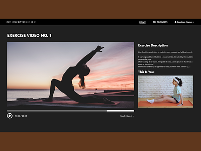 Fitness App Video/ Exercise Page adobe xd app camera design exercise fitness fitnessapp fitnesspage ui ux video watchpage webpage website