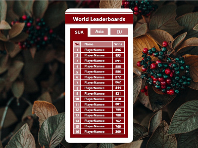 World Leaderboards- Daily UI 019