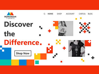 Romanian T Shirts Home Page adobe xd design e commerce homepage landingpage ui ux website