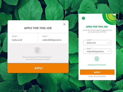 Apply Modal- Centric IT Solutions Redesign adobe xd apply branding design job application mobile mobile app modal popup redesign ui webdesign webpage