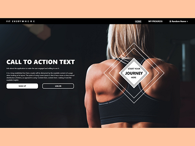 Fitness App Landing Page ( after start button interaction) adobe xd app button calltoaction design fitness fitnessapp fitnesssite homepage landing landing page design landingpage ui ux webpage