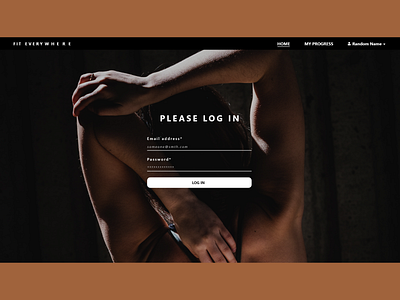 Fitness App Log In Page