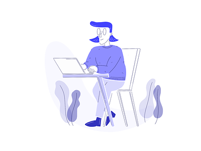Illustration - person working laptop