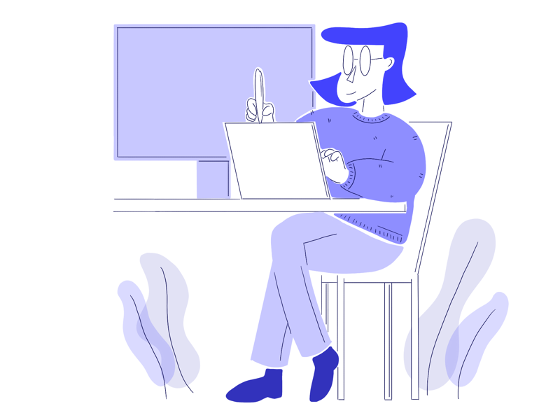 Illustration Person Drawing Laptop By Sophie Eunkyeol Kim On