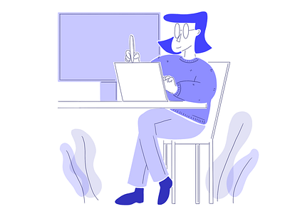 Illustration - person drawing laptop