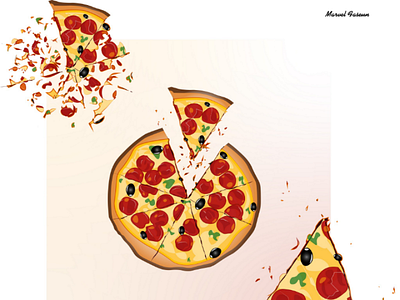Pizza illustration for a Pizzeria Landing page ui ux illustration