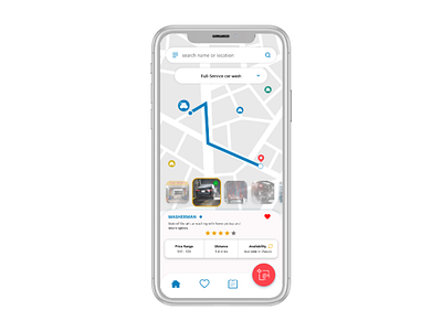 Car Wash booking app ui ux adobe xd