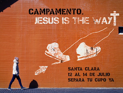 Banner: Campamento Jesus Is The Way banner banner design design flyer photoshop stencil art street art