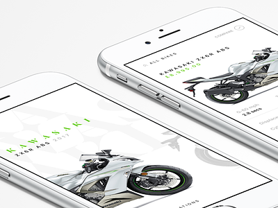 BYKZ clean ui comparisons gestures motorbikes motorcyles typography white space