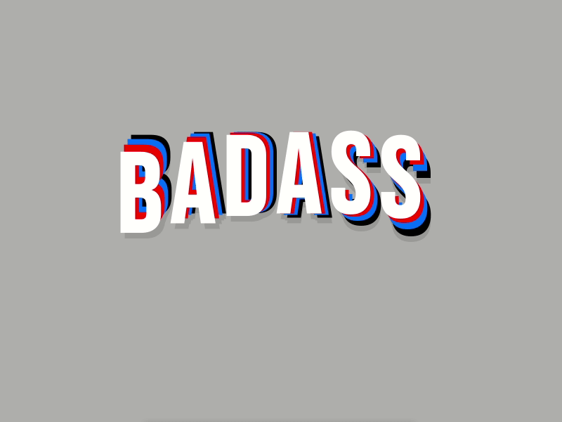 BADASS - codepen animation character icon illustration logo loop typography