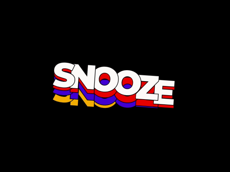 SNOOZE 😴 animation app design illustration loop typography web
