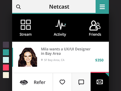 Netcast popup social ui ux