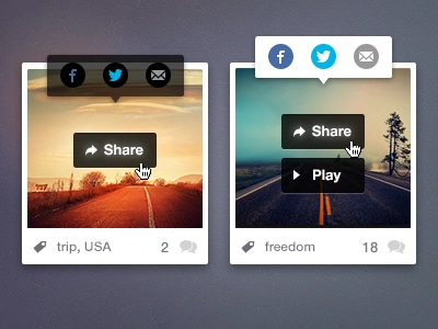 Sharing popup image popup share social ui ux