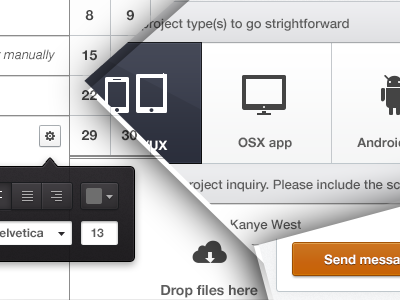 More Portfolio UI bar contact form switcher ui ux