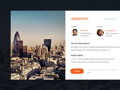 Agreement widget