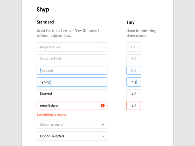 Forms are sexy error field form icon input shyp style style guide text typography ui ux