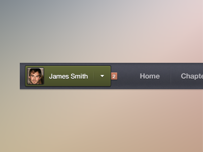 User Profile application color dark drop down green icon interface link menu navigation notification panel profile ui user ux web