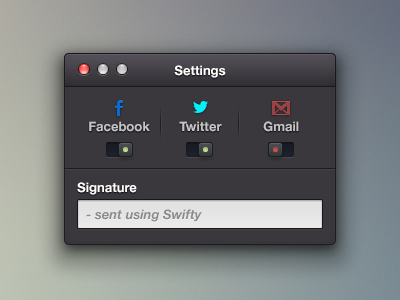 Settings OSX action button contact dark drop down facebook gear icon input mac message noise osx paper send settings subject texture ui ux