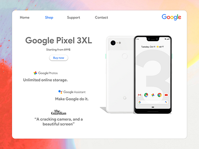 Google Store - Redesigned app assistant design flat google illustration material modern pixel shop ui web website