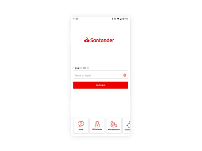 Santander Login Screen app daily 100 challenge daily ui dailyui flat login login screen mobile mobile app mobile ui