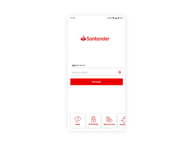 Santander Login Screen