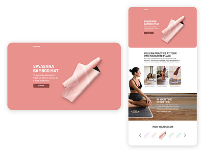 Yoga Mat Landing Page daily 100 challenge daily ui landing landing design landing page landing page design mat ui uidesign uiuix user interface yoga yoga app yoga pose